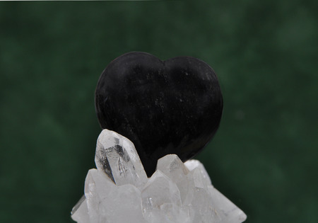 Obsidian on rock crystalの写真素材