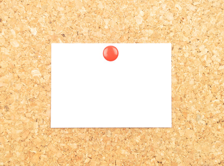 Sheet of paper on corkの写真素材