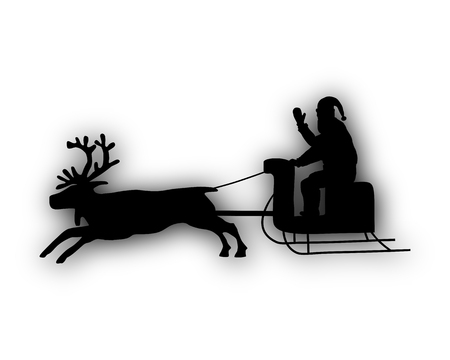 Santa Claus with reindeer and sleighのイラスト素材