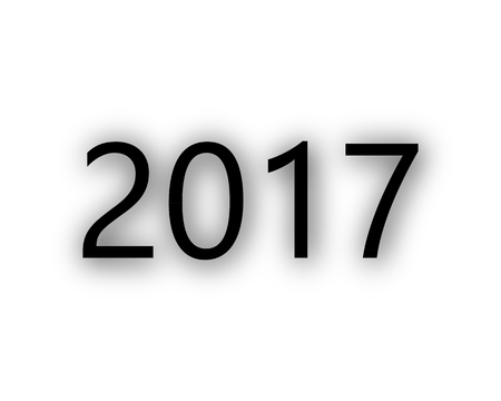Year 2017 with shade on white