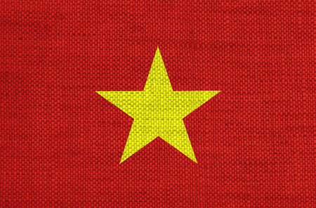 Flag on old linenの写真素材