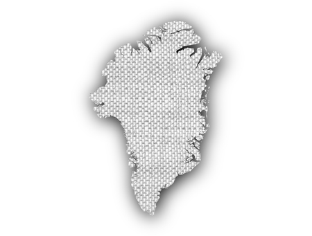 Map of Greenland on old linenの写真素材