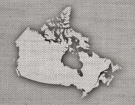 Map of Canada on old linenの写真素材