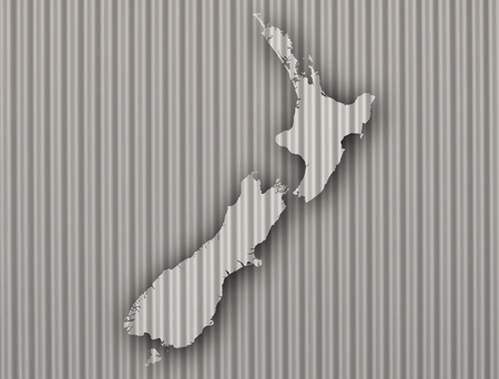 Map of New Zealand on corrugated iron
の写真素材