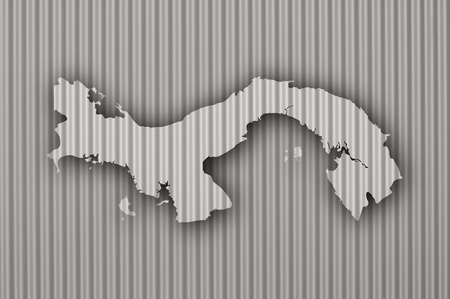 Map of Panama on corrugated ironの写真素材