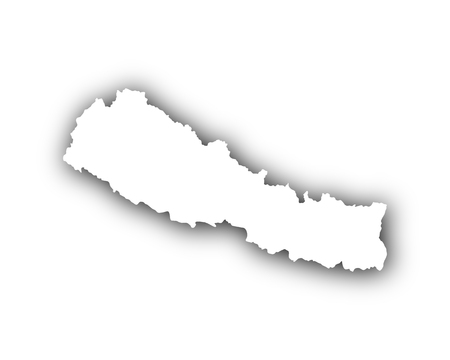 Map of Nepal with shadowのイラスト素材