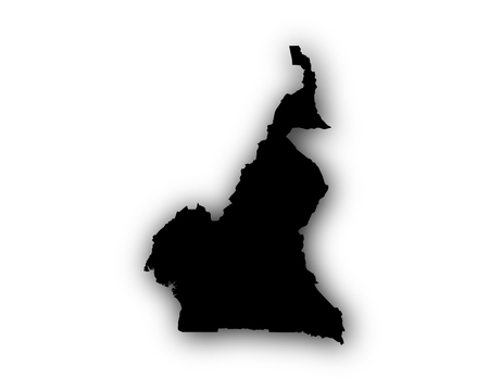 Map of Cameroon with shadowのイラスト素材