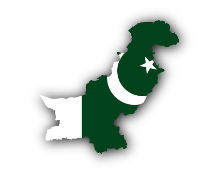 Map and flag of Pakistanのイラスト素材