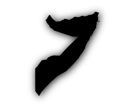 Map of Somalia with shadowのイラスト素材