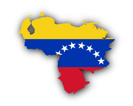 Map and flag of Venezuela.のイラスト素材