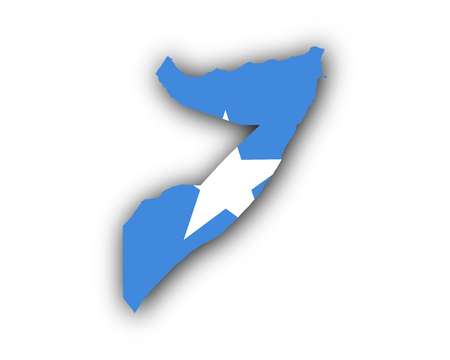 Map and flag of Somaliaのイラスト素材