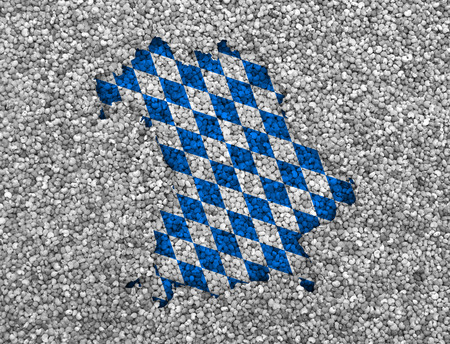 Map and flag of Bavaria on poppy seedsの写真素材