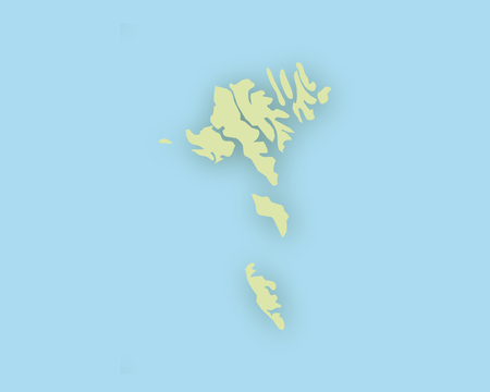 Map of Faroe Islands with shadowのイラスト素材