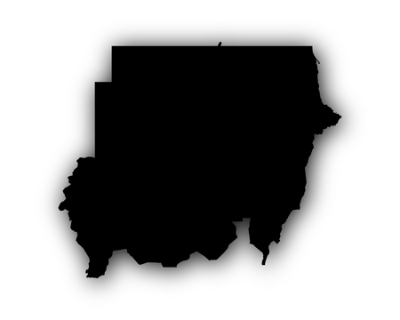 Map of Sudan with shadowのイラスト素材