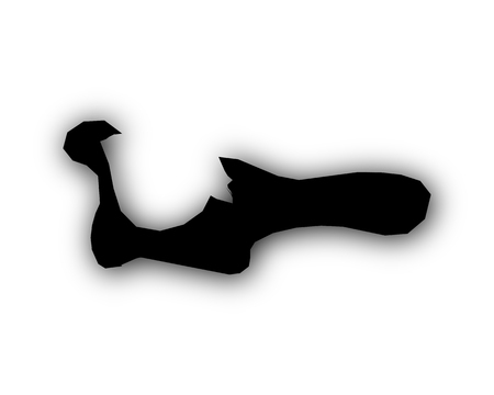 Map of Grand Cayman with shadowのイラスト素材