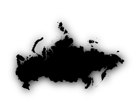 Map of Russia with shadowのイラスト素材