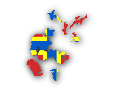 Map and flag of Orkney Islandsのイラスト素材