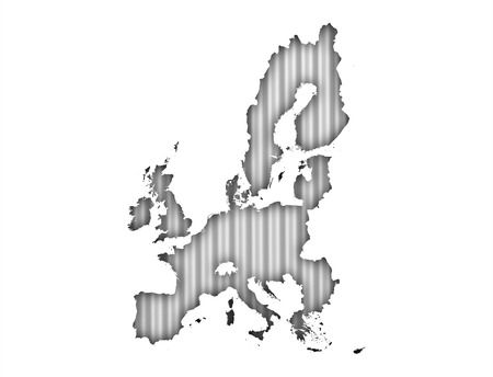 Map of the EU on corrugated ironの写真素材