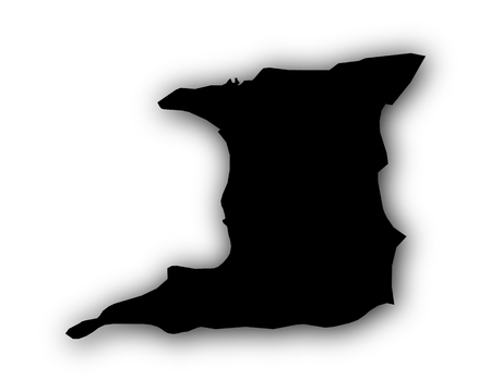 Map of Trinidad and Tobago with shadowのイラスト素材