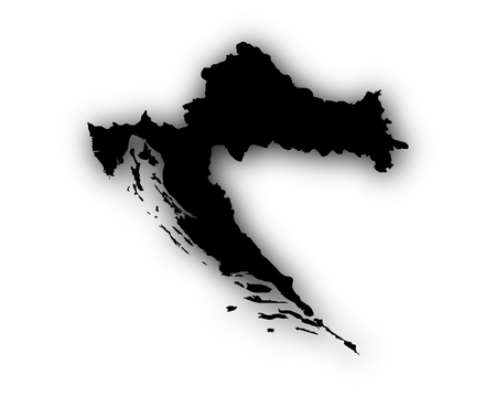 Map of Croatia with shadowのイラスト素材