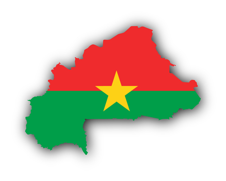Map and flag of Burkina Fasoのイラスト素材