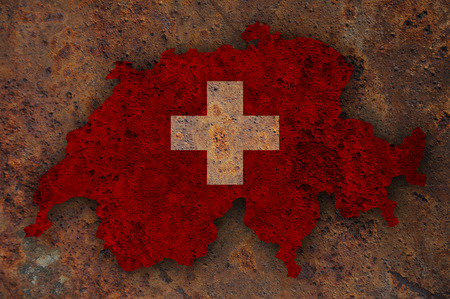 Textured map of Switzerland  in nice colorsの写真素材