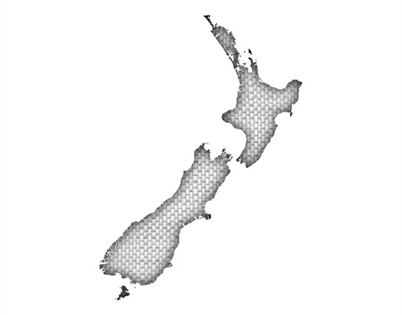 Map of New Zealand on linenの写真素材