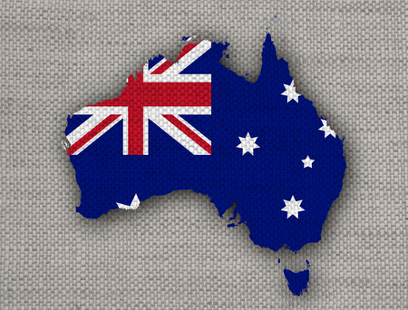 Textured map of Australia in nice colorsの写真素材