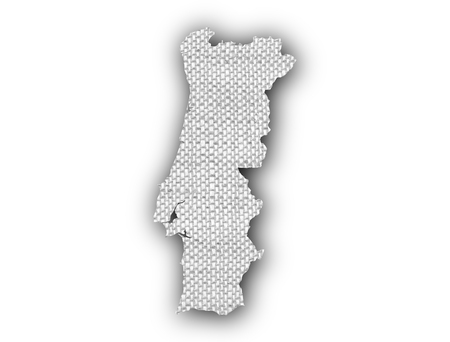 Map of Portugal on old linenの写真素材