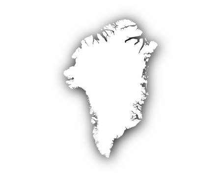 Map of Greenland with shadowのイラスト素材