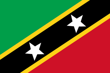 Colored flag of Saint Kitts and Nevisのイラスト素材
