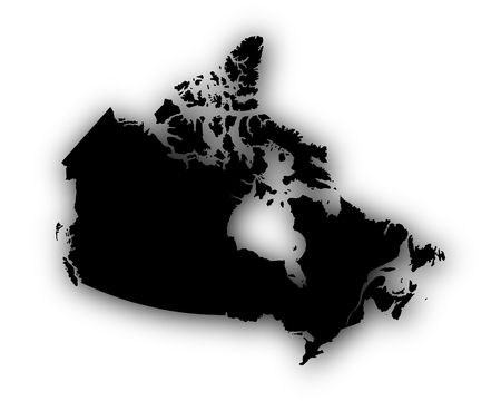 Map of Canada with shadowのイラスト素材