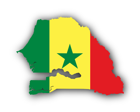 Map and flag of Senegalのイラスト素材