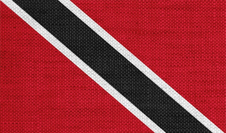 Flag of Trinidad and Tobago on old linenの写真素材