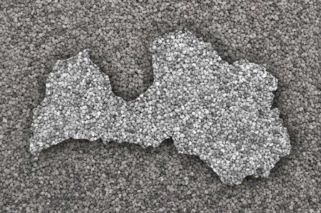 Textured map of Latvia in nice colorsの写真素材