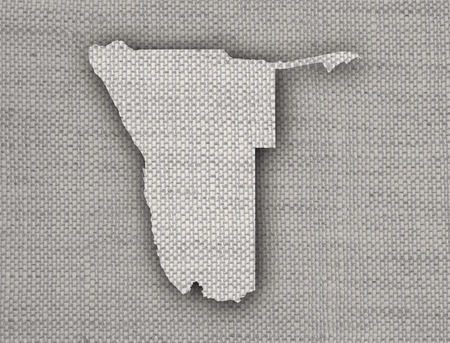 Map of Namibia on old linenの写真素材