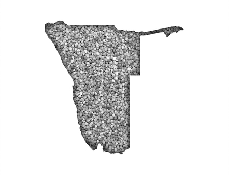 Map of Namibia on poppy seedsの写真素材