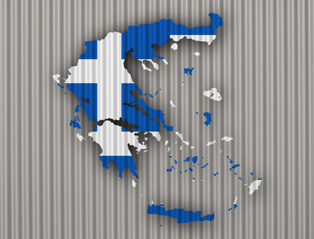 Textured map of Greece in nice colorsの写真素材