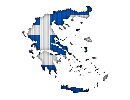 Textured map of Greece in nice colorsの写真素材