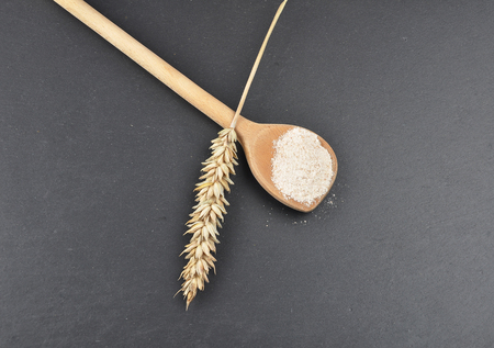 Flour and ear on slateの写真素材