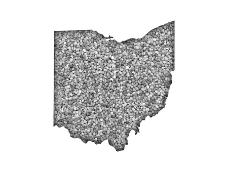 Map of Ohio on poppy seedsの写真素材