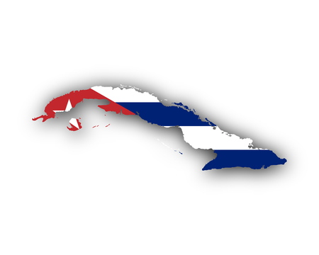 Map and flag of Cubaのイラスト素材