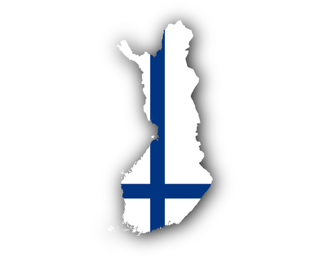 Map and flag of the Finlandのイラスト素材