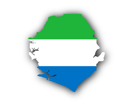 Map and flag of Sierra Leoneのイラスト素材