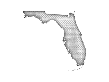 Map of Florida on old linenの写真素材