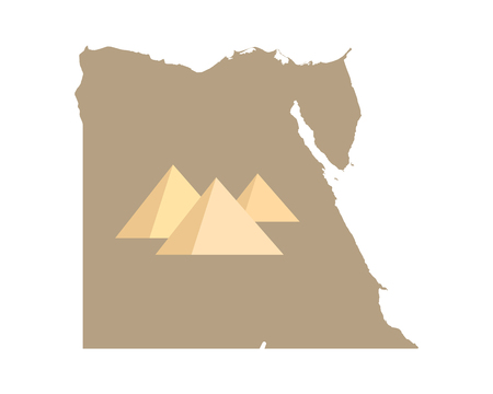 Egypt and pyramids on white backgroundのイラスト素材