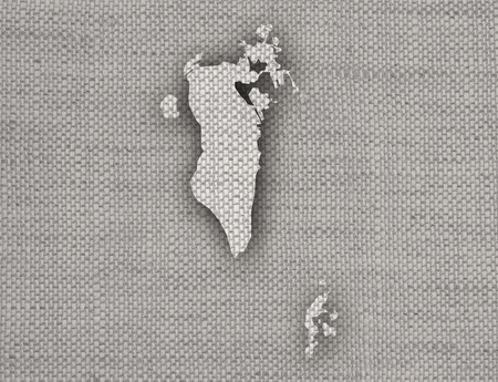 Map of Bahrain on old linenの写真素材