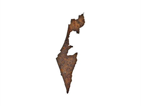 Map of Israel on rusty metalの写真素材