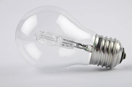 Light bulb on white backgroundの写真素材