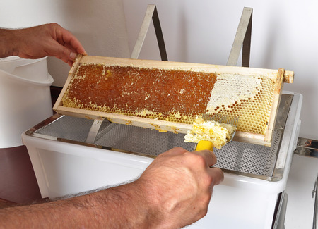 Uncapping of honeycomb at plastic tub